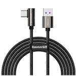 CABLU alimentare si date Baseus Legend Elbow, Fast Charging Data Cable pt. smartphone, USB la USB Type-C 66W, braided, 2m, negru 