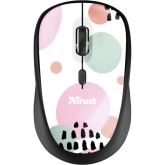 MOUSE Trust YVI WIRELESS MOUSE PINK CIRCLES 