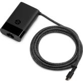 HP incarcator 65W USB-C. Dimensiuni: 97 x 53.5 x 21 mm. Greutate: 210g