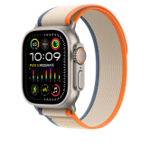 Apple Watch Ultra2 Cellular, 49mm Titanium Case w Orange/Beige Trail Loop - S/M