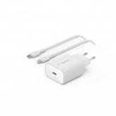 Belkin BOOST CHARGE 25w USB-C PD PPS Single Wall Charger w/ 1m C- Ltg Cable - White