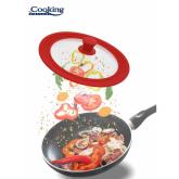 CAPAC STICLA CU MARGINE DIN SILICON AJUSTABILA PE 3 DIMENSIUNI 28/30/32 CM, ROSU, COOKING BY HEINNER