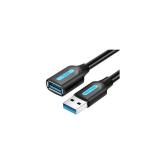 Cablu USB prelungitor Vention, USB 3.2 gen 1 (T) la USB 3.0 gen 1 (M), 1.5m rata transfer 5 Gbps, invelis PVC, negru, 
