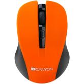 CANYON MW-1 2.4GHz wireless optical mouse with 4 buttons, DPI 800/1200/1600, Orange, 103.5*69.5*35mm, 0.06kg
