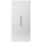 CANYON PB-106 Power bank 10000mAh Li-poly battery, Input 5V/2A, Output 5V/2.1A(Max), USB cable length 0.3m, 140*68*16mm, 0.24Kg, White