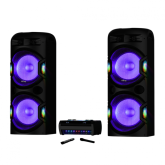 Sistem audio dual cu amplificator Akai, bluetooth V5.0, difuzoare 4 x woofere de 15