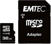 MicroSDXC Emtec, 32GB, Clasa 10 UHS-I, R/W 20/12 MB/s, include adaptor SD
