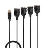 Cablu Lindy USB to 4 Port Serial Converter, negru