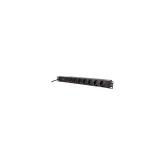 PDU LOGILINK 1U pt. rack 19 inch, 8 prize Schuko, intrare IEC, max 10 A, breaker, protectie la supratensiune, 3 m, 