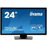 IIYAMA Monitor LED PROLITE T2452MSC-B1 24” PCAP multi-touch edge-to-edge glass and anti fingerprint coating IPS Full HD 400 cd/m² HDMI DP Speakers