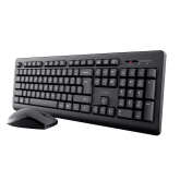 Kit Trust Primo tastatura standard, mouse wireless optic, rezoltie maxima 1200 DPI, negru