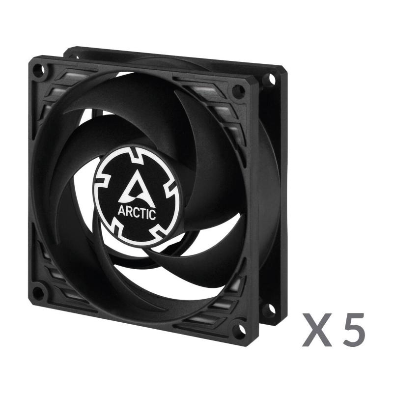 VENTILATOR ARCTIC PC, P8 PWM PST (Black) - 5 Pack,