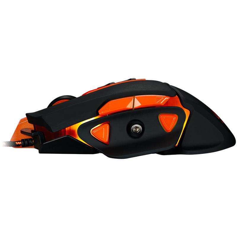 CANYON Hazard GM-6 Optical gaming mouse, adjustable DPI setting 800/1600/2400/3200/4800/6400, LED backlight, moveable weight slot and retractable top cover for comfortable usage, Black rubber, cable length 1.70m, 137*90*42mm, 0.154kg(replacement)