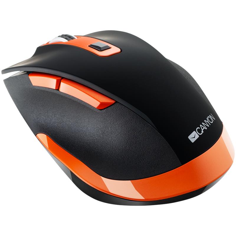 CANYON MW-14 2.4Ghz Wireless mouse, with 6 buttons,DPI 800/1200/1600/2000/2400,Battery:AAA*2 pcs , Black-Orange119.6*81.1*43.3mm86.8g