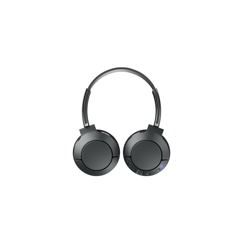 TCL On-Ear Bluetooth Headset, Strong BASS, flat fold, Frequency: 10-22K, Sensitivity: 102 dB, Driver Size: 32mm, Impedence: 32 Ohm, Acoustic system: closed, Max power input: 30mW, Connectivity type: Bluetooth only (BT 4.2), Color Shadow Black